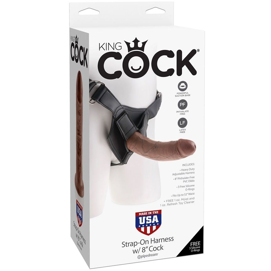 King Cockharness With Realistic Penis Brown 20.3 Cm | Niks.fi verkkokauppa
