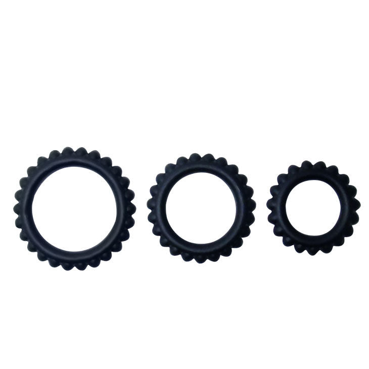 Baile Titan Set 3Pcs Cock Ring Black 2.8 + 2.4 + 1.9 Cm | Niks.fi verkkokauppa