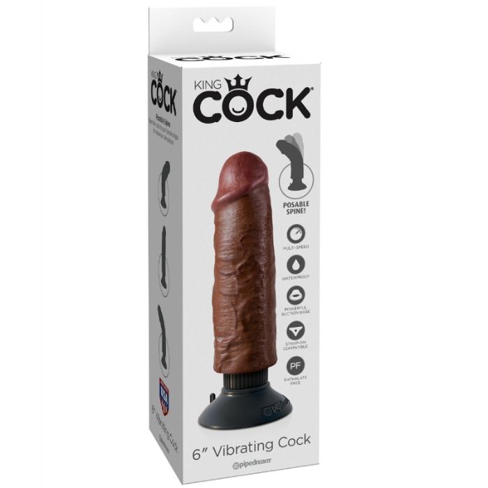King Cockvibrating Cock Brown 15.24 Cm | Niks.fi verkkokauppa