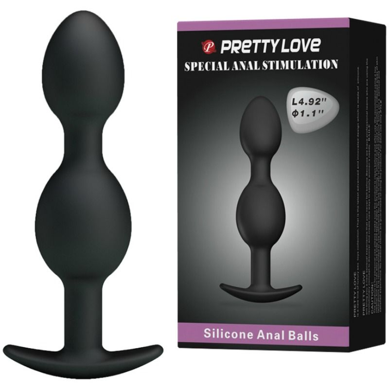 Pretty Love Silicone Anal Balls 12.5 Cm Black | Niks.fi verkkokauppa