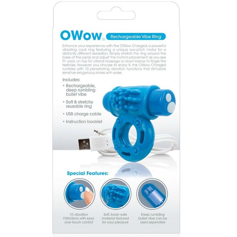 Screaming O Ring Vibratowow Rechargeable Blue | Niks.fi verkkokauppa