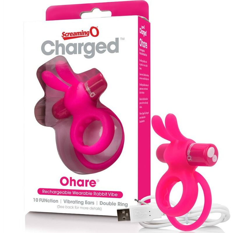 Screaming O Rechargeable Double Ring With Rabbit Hare Pink | Niks.fi verkkokauppa