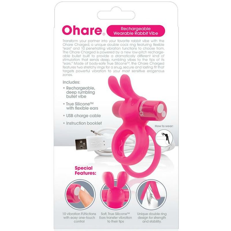 Screaming O Rechargeable Double Ring With Rabbit Hare Pink | Niks.fi verkkokauppa