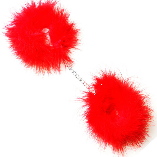 Secretplay Red Marabou Handcuffs | Niks.fi verkkokauppa