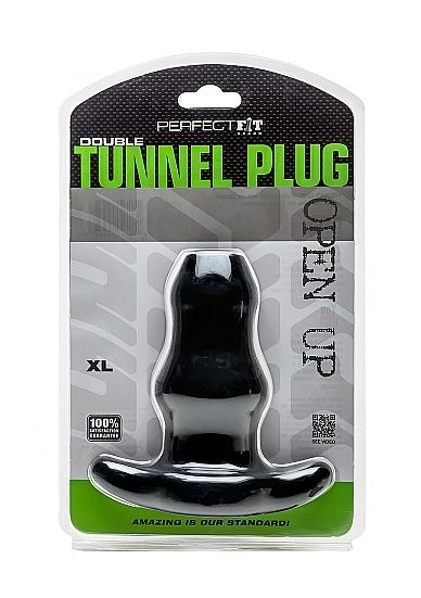 Perfect Fit Brand Double Tunnel Plug Xl Large Black | Niks.fi verkkokauppa