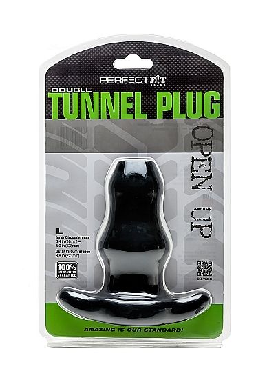 Perfect Fit Brand Double Tunnel Plug Large Black | Niks.fi verkkokauppa