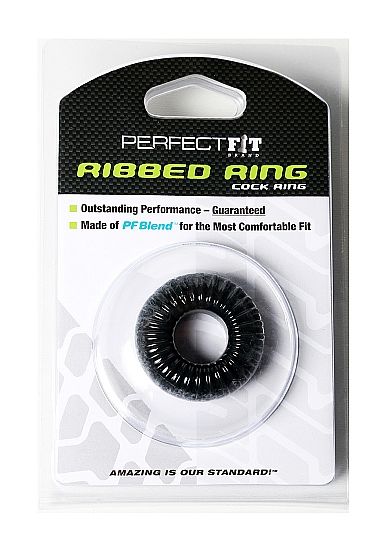 Perfect Fit Brand Ribbed Ring Black | Niks.fi verkkokauppa