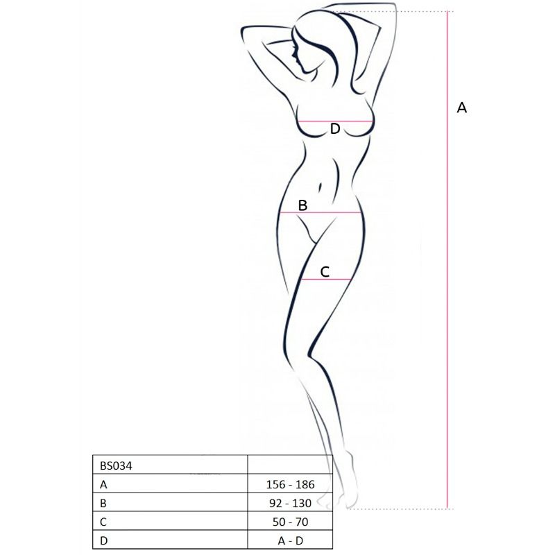 Passion Woman Bs034 White Bodystocking One Size | Niks.fi verkkokauppa
