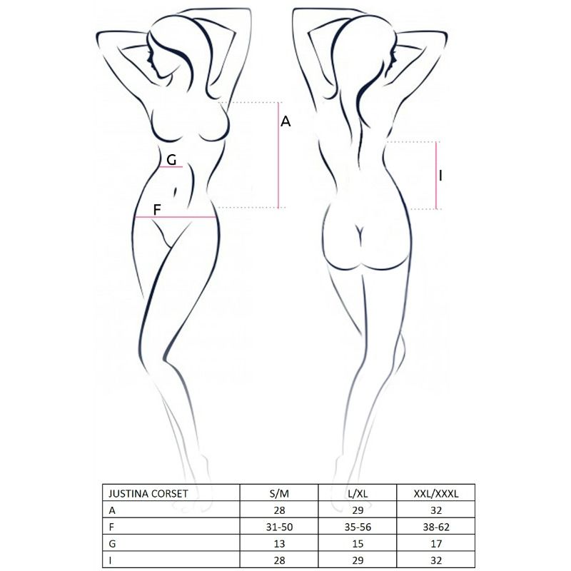 Passion Woman Justina Black Corset Size S/M | Niks.fi verkkokauppa