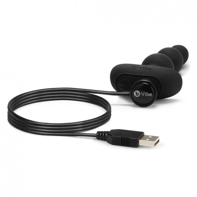 B-Vibe Triplet Anal Remote Control Beads Black | Niks.fi verkkokauppa