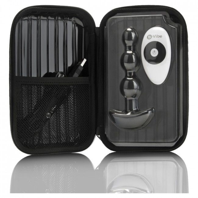 B-Vibe Triplet Anal Remote Control Beads Black | Niks.fi verkkokauppa