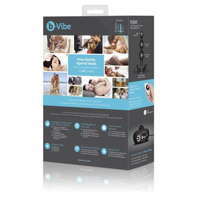 B-Vibe Triplet Anal Remote Control Beads Black | Niks.fi verkkokauppa