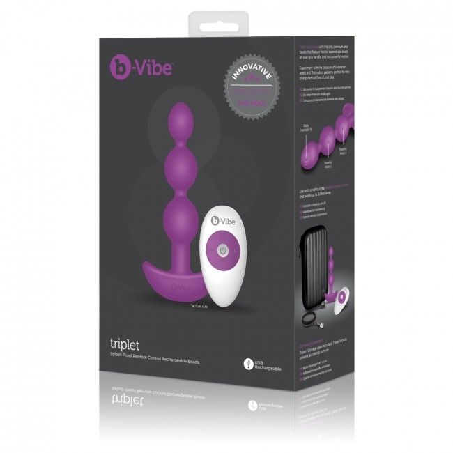 B-Vibe Triplet Anal Remote Control Beads Pink | Niks.fi verkkokauppa