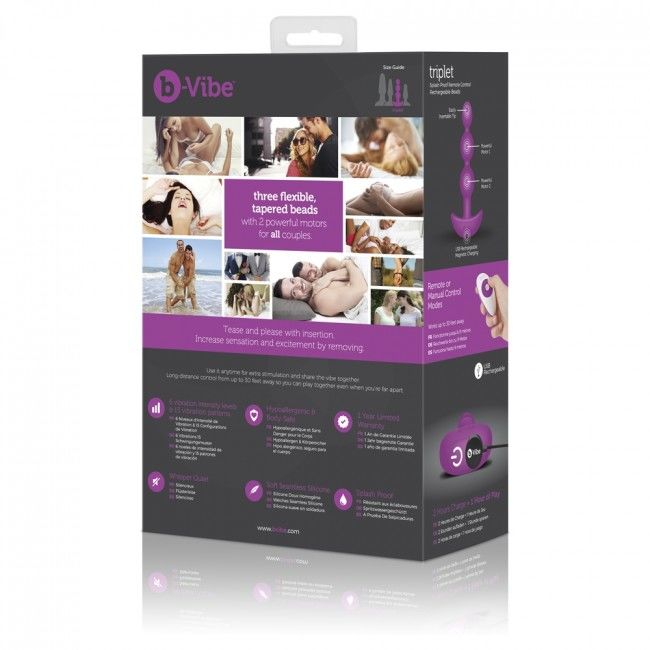 B-Vibe Triplet Anal Remote Control Beads Pink | Niks.fi verkkokauppa