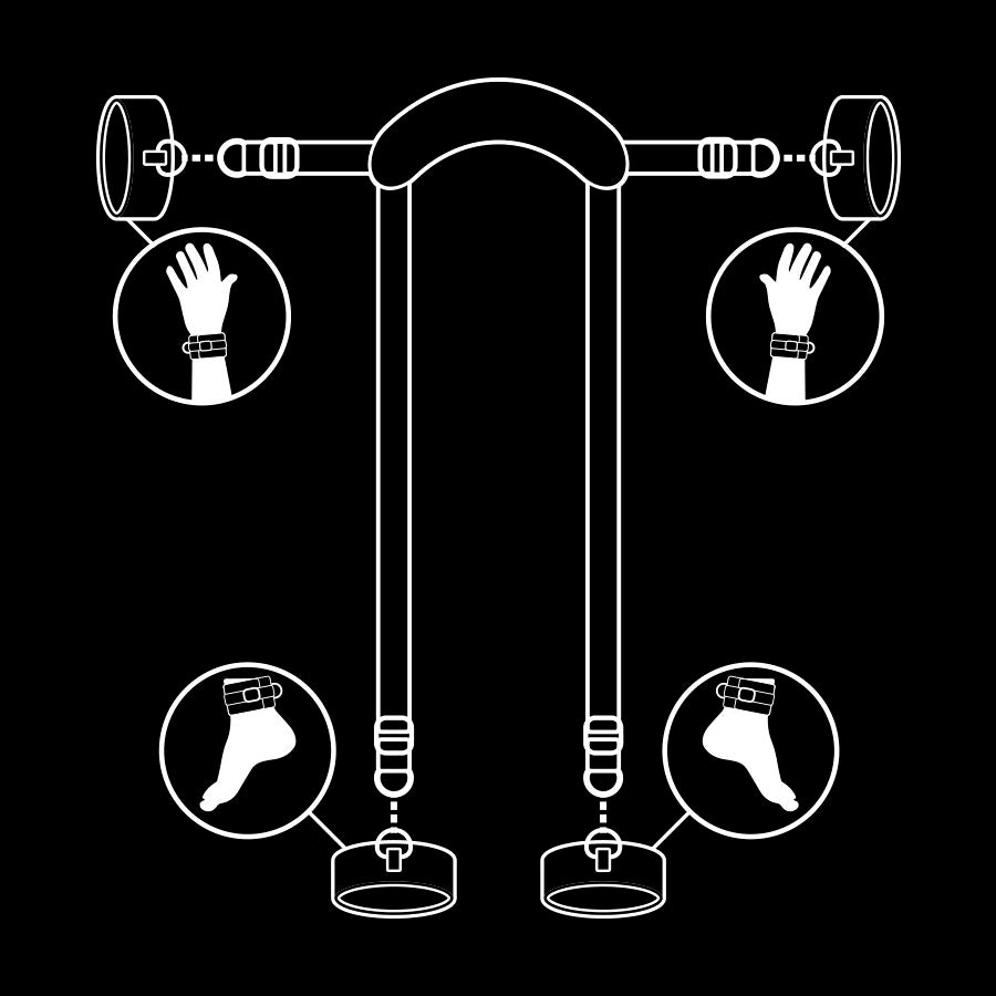 Fetish Submissive Master Position With 4 Noprene-Lined Handcuffs | Niks.fi verkkokauppa