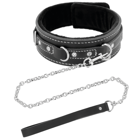Darkness High Quality Leather Necklace With Leash | Niks.fi verkkokauppa
