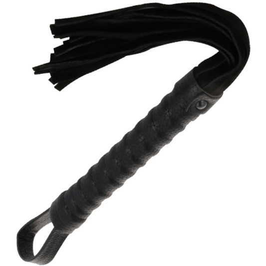 Darkness Black Bondage Whip With Leather Handle | Niks.fi verkkokauppa