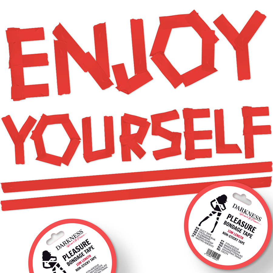 Darkness Non-Sticky Red Bondage Tape 15 M | Niks.fi verkkokauppa