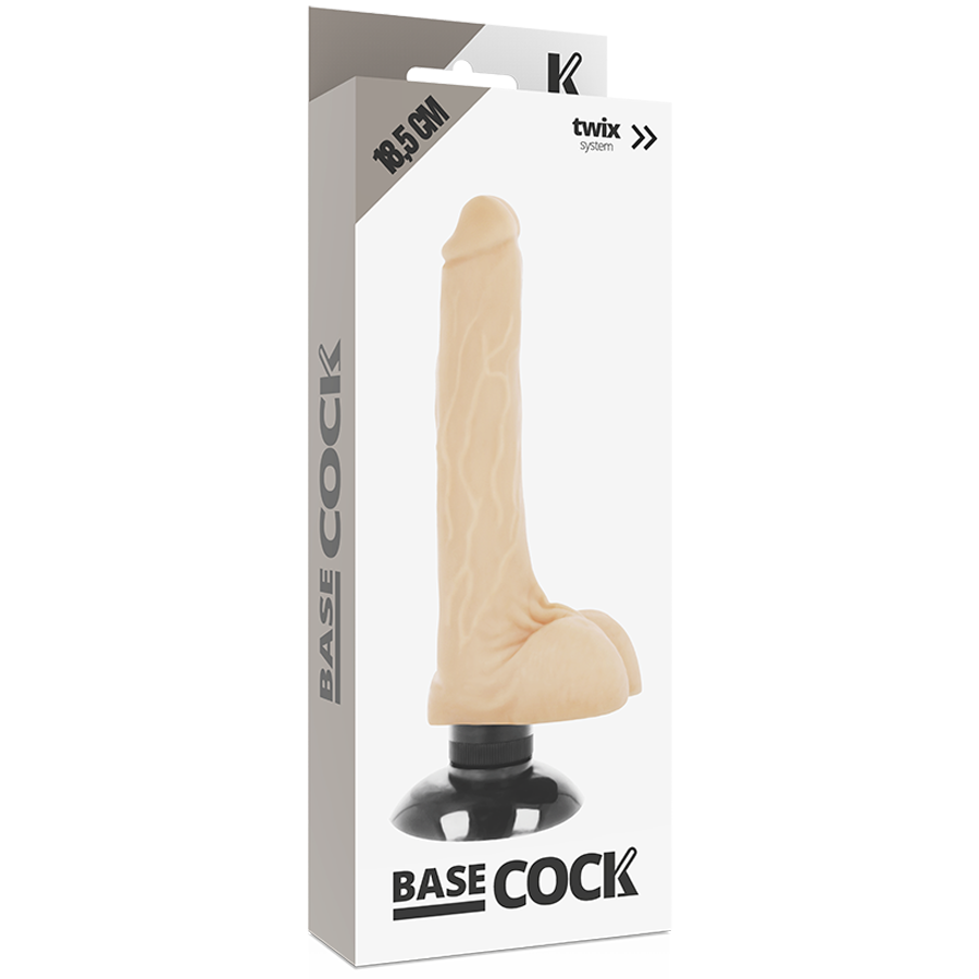 Basecock Realistic Vibrator 2-1 Flesh 18.5 Cm O- 4 Cm | Niks.fi verkkokauppa