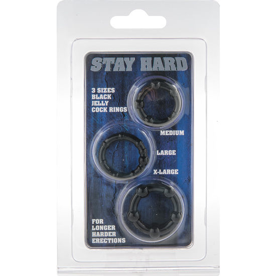 Seven Creations Set Of Three Black Penis Rings | Niks.fi verkkokauppa