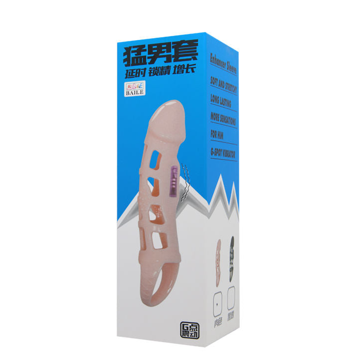 Baile Penis Extender Cover With Vibration And Natural Strap 13.5 Cm | Niks.fi verkkokauppa