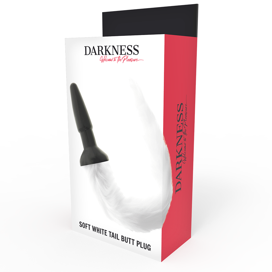 Darkness Silicone Anal Plug With White Tail | Niks.fi verkkokauppa