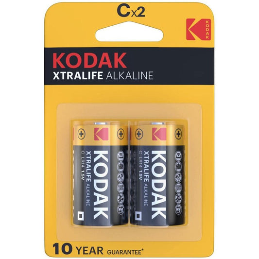 Kodak Xtralife Alkaline Batteries C X 2 Units | Niks.fi verkkokauppa