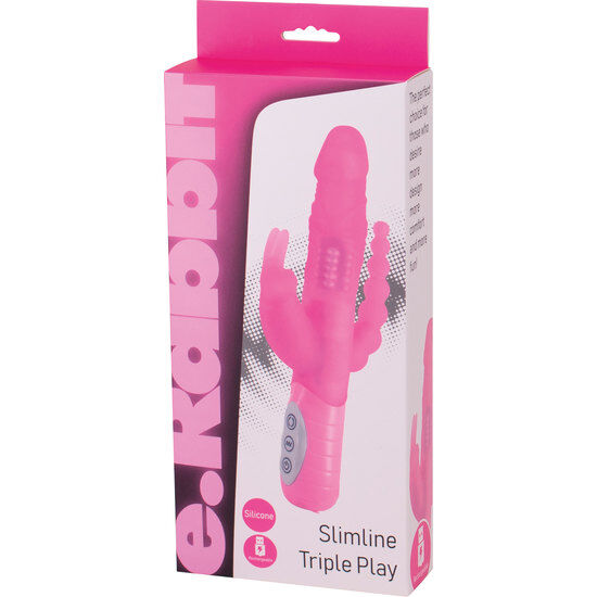 Seven Creations E Rabbit Slimine Triple Play Triple Stimulation Vibrator Pink | Niks.fi verkkokauppa
