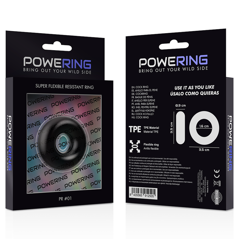 Powering Super Flexible And Resistant Penis Ring 3.5Cm Black | Niks.fi verkkokauppa
