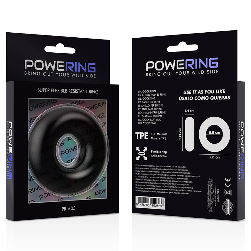 Powering Super Flexible And Resistant Penis Ring 5Cm Pr03 Black | Niks.fi verkkokauppa