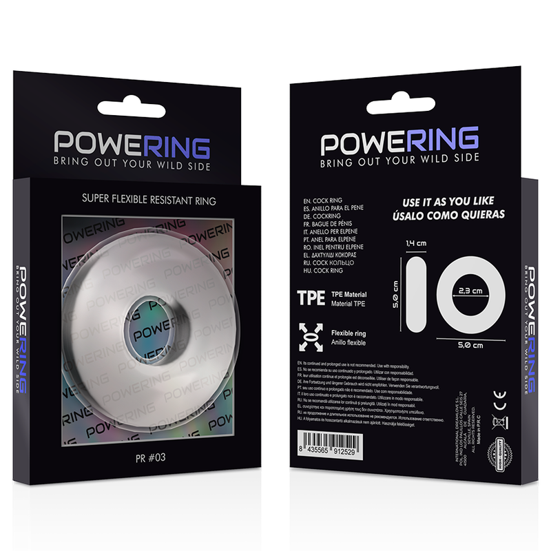 Powering Super Flexible And Resistant Penis Ring 5Cm Pr03 Clear | Niks.fi verkkokauppa
