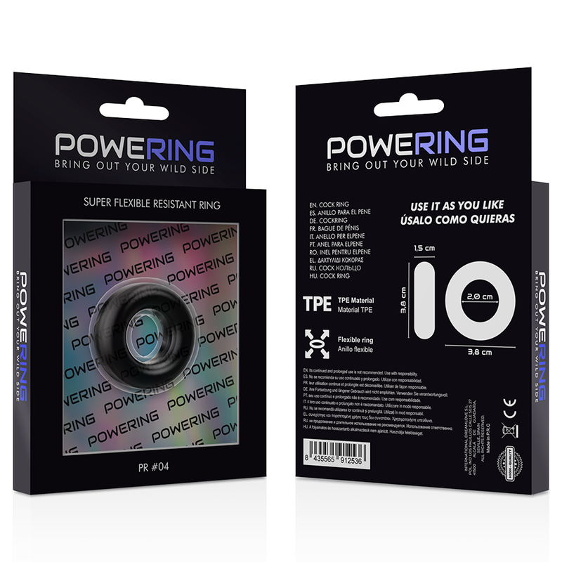 Powering Super Flexible And Resistant Penis Ring 3.8Cm Pr04 Black | Niks.fi verkkokauppa