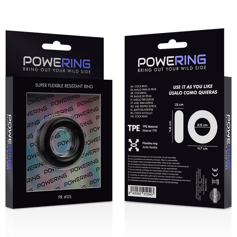 Powering Super Flexible And Resistant Penis Ring 4.8Cm Pr05 Black | Niks.fi verkkokauppa