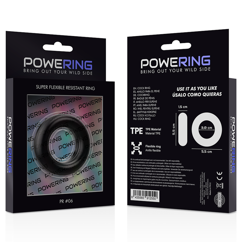 Powering Super Flexible And Resistant Penis Ring 5.5Cm Pr06 Black | Niks.fi verkkokauppa