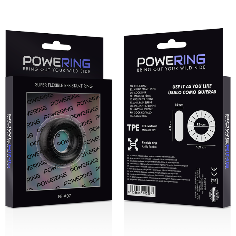 Powering Super Flexible And Resistant Penis Ring 4.5Cm Pr07 Black | Niks.fi verkkokauppa