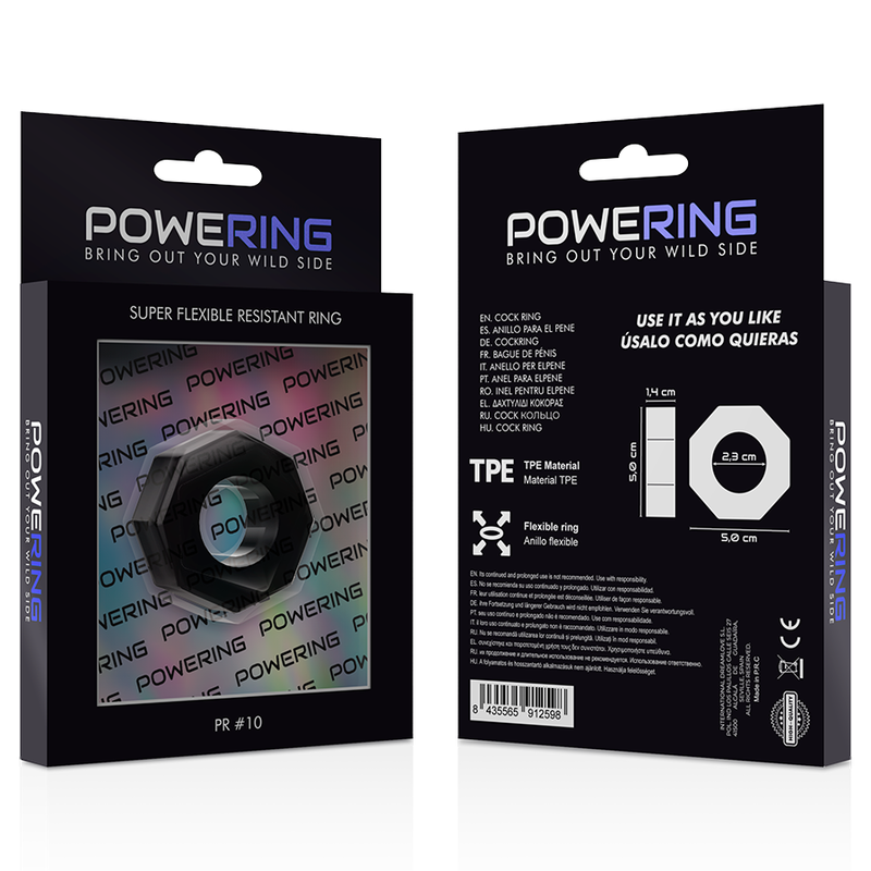 Powering Super Flexible And Resistant Penis Ring 5Cm Pr10 Black | Niks.fi verkkokauppa