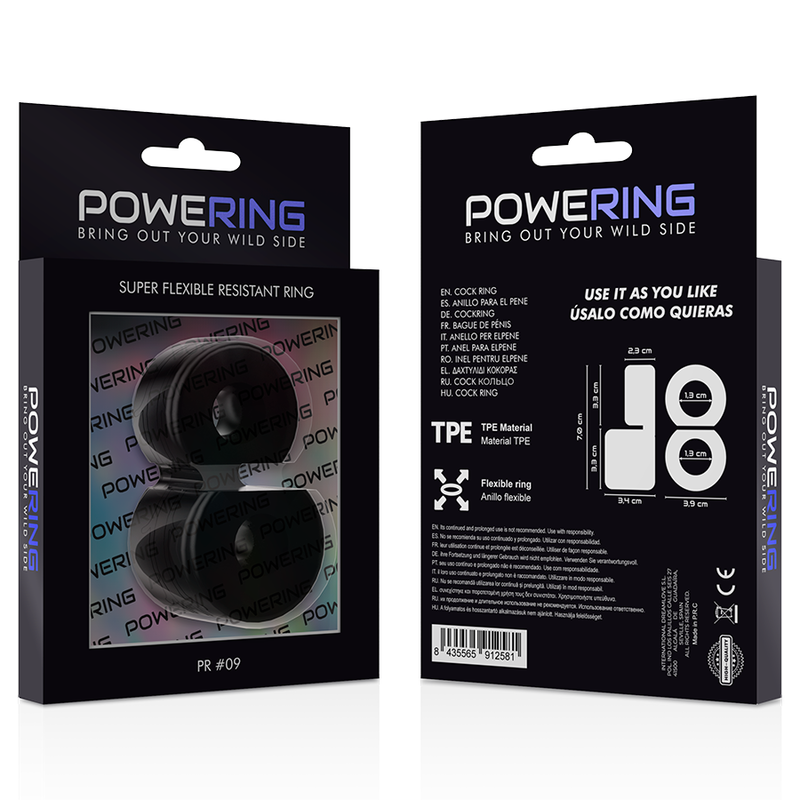 Powering Super Flexible And Resistant Double Penis Ring Pr09 Black | Niks.fi verkkokauppa