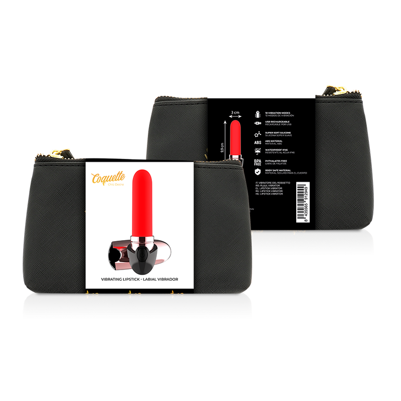 Coquette Toys Vibrator Rechargeable Lipstick Black/ Gold | Niks.fi verkkokauppa