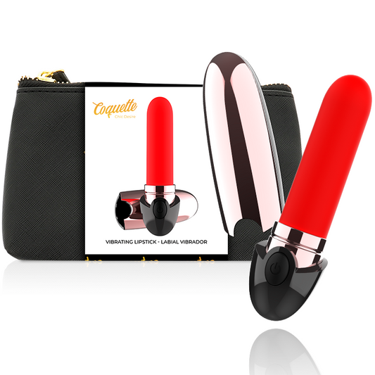 Coquette Toys Vibrator Rechargeable Lipstick Black/ Gold | Niks.fi verkkokauppa