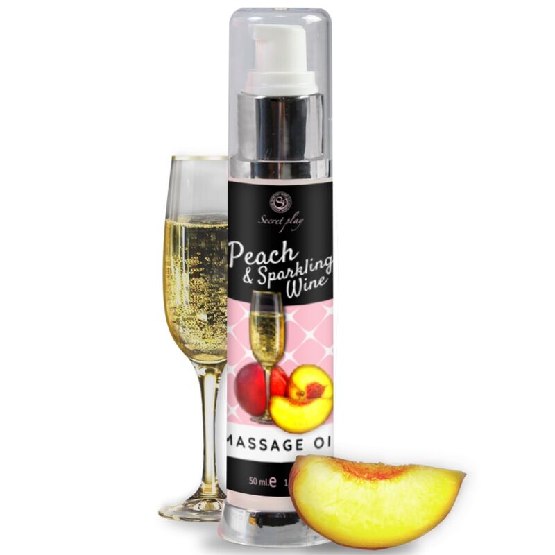 Secretplay Peach & Sparkling Wine Massage Oil 50 Ml | Niks.fi verkkokauppa