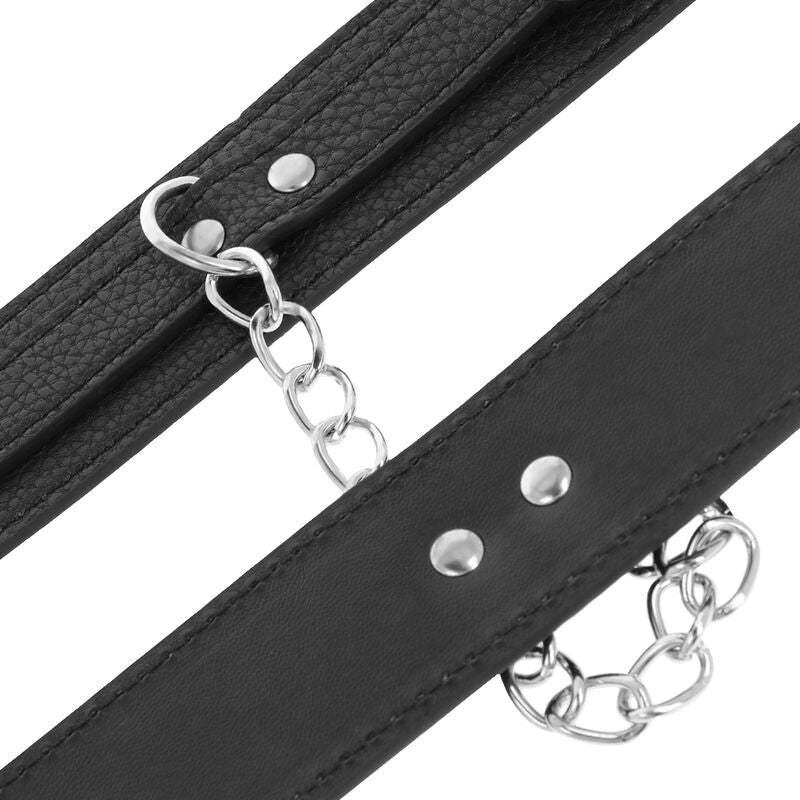Darkness Black Textured Leather Handcuffs | Niks.fi verkkokauppa