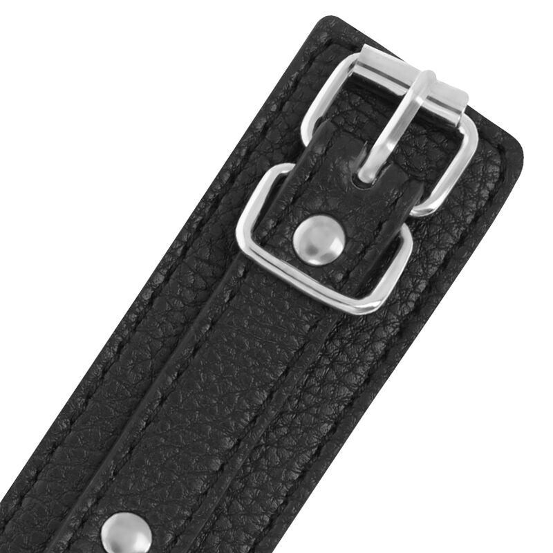 Darkness Black Textured Leather Handcuffs | Niks.fi verkkokauppa