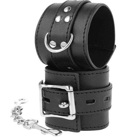 Darkness Black Leather Handcuffs | Niks.fi verkkokauppa
