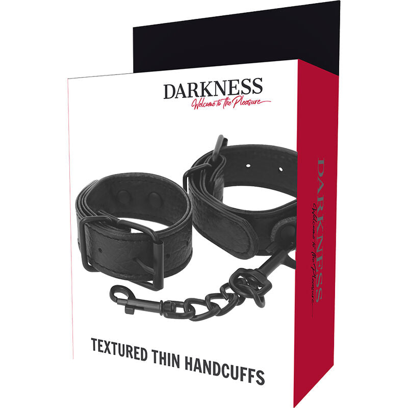 Darkness Wide Thin Textured Handcuffs | Niks.fi verkkokauppa