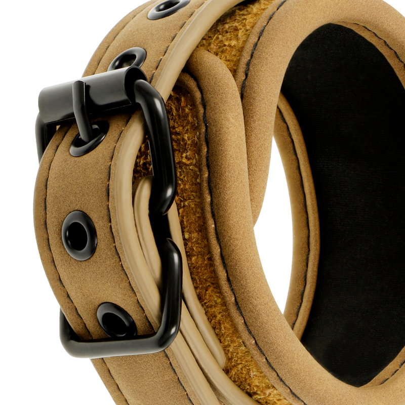 Fetish Submissive Origen Vegan Leather Handcuffs With Neoprene Lining | Niks.fi verkkokauppa