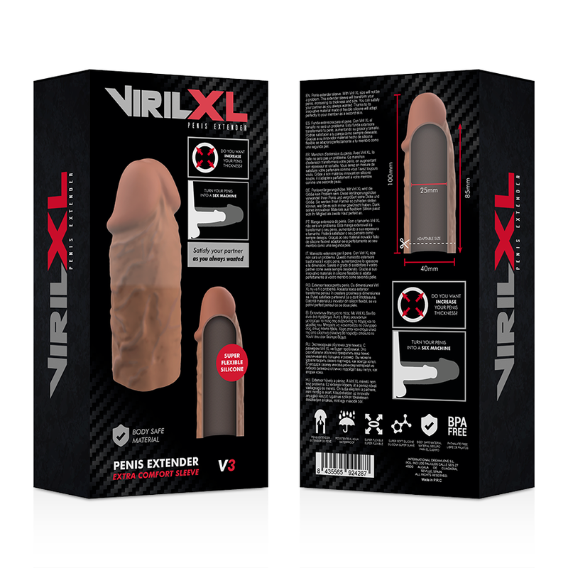 Virilxl Liquid Silicone V3 Brown Penis Extension | Niks.fi verkkokauppa