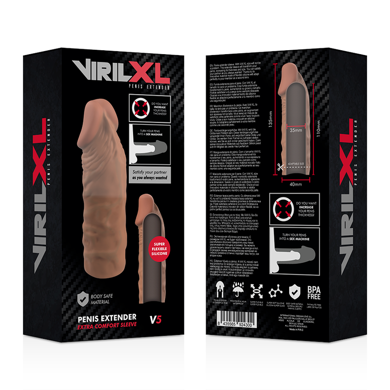 Virilxl Liquid Silicone V5 Brown Penis Extension | Niks.fi verkkokauppa