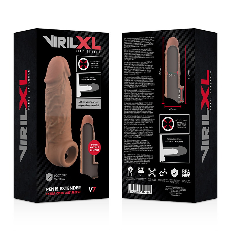 Virilxl Liquid Silicone V7 Brown Penis Extension | Niks.fi verkkokauppa