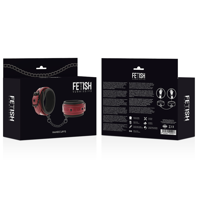 Fetish Submissive Dark Room Vegan Leather Handcuffs With Neoprene Lining | Niks.fi verkkokauppa