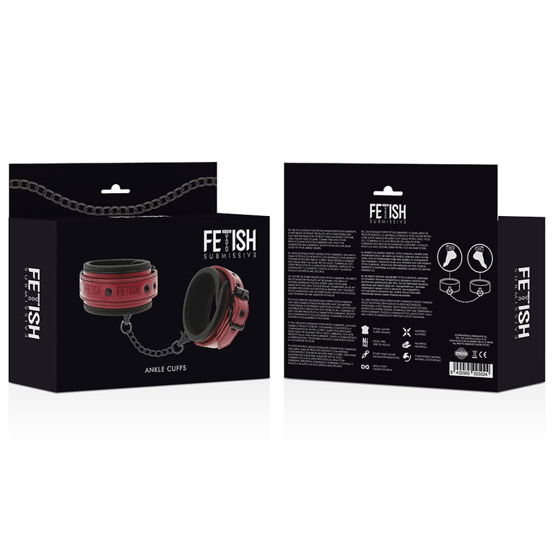 Fetish Submissive Dark Room Vegan Leather Ankle Handcuffs With Neoprene Lining | Niks.fi verkkokauppa